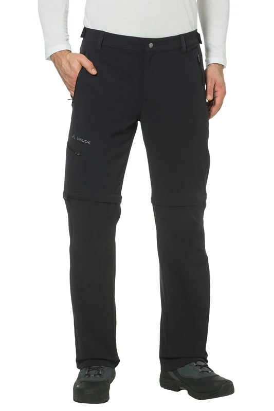 Vaude Men Me Farley Stretch T-Zip II Long Zip-off Pants for Hiking - Black/Black, 46