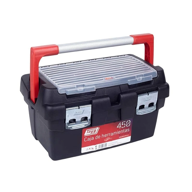 Tayg 370450 Plastic-Aluminium Tool Box mod. 450, Black, 450 x 285 x 250 mm