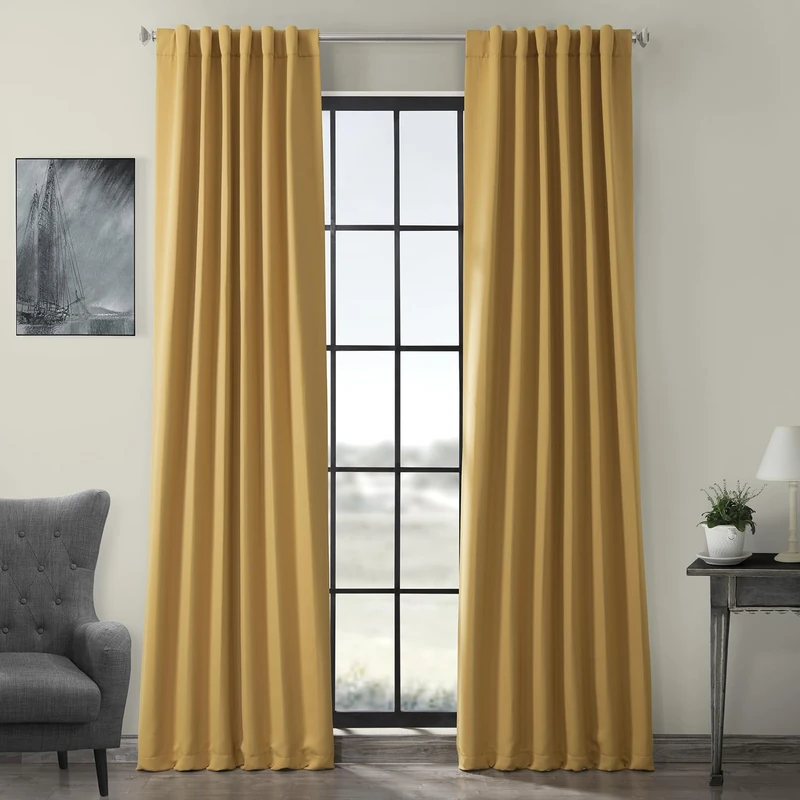 HPD Half Price Drapes Room Darkening Curtains 108 Inches Long for Bedroom & Living Room (1 Panel), 50 X 108, Marigold