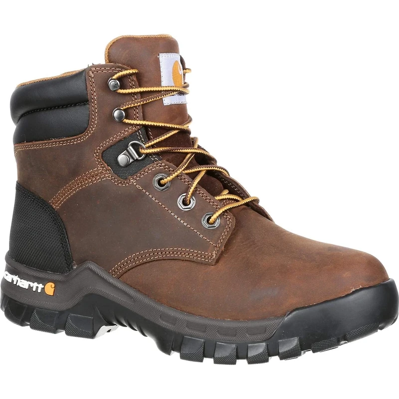 Carhartt Men's 6" Rugged Flex Waterproof Breathable Composite Toe Leather Work Boot CMF6366,Brown Oil Tanned Leather,9 M US