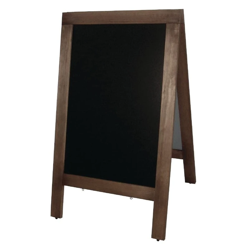 Olympia Pavement Board 1200 x 700 mm, Wood Framed, Size: L, Writing Surface: 860 x 560 mm, Fully Varnished Waterproof Frame, Foldable A-Frame Sign, Blackboard Sign, GG109
