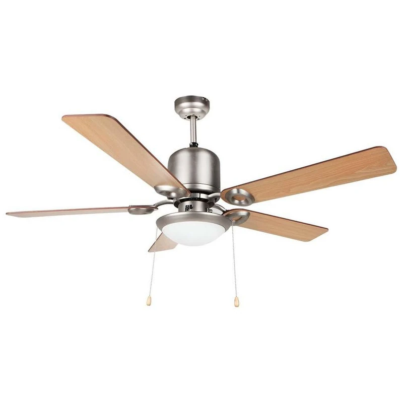 Orbegozo CP 61132 N Ceiling Fan with 5 Reversible Blades, Diameter 120 cm, Power 60 W, Light, 3 Speeds, Stainless Steel