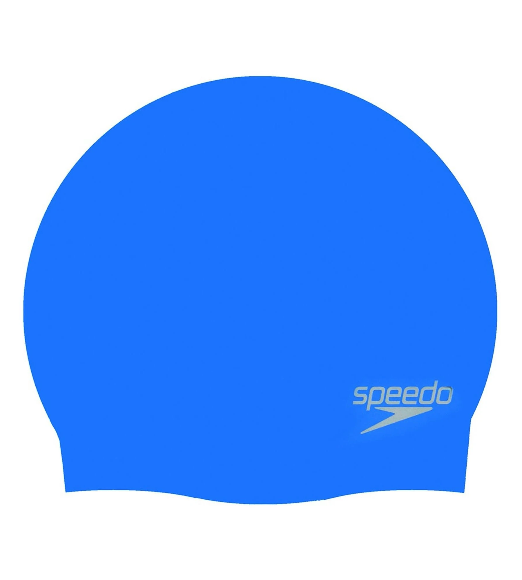 Speedo Unisex-Adult Plain Moulded Silicone Swimming Cap | Swim Essentials | Hair Protection, Neon Blue, One Size