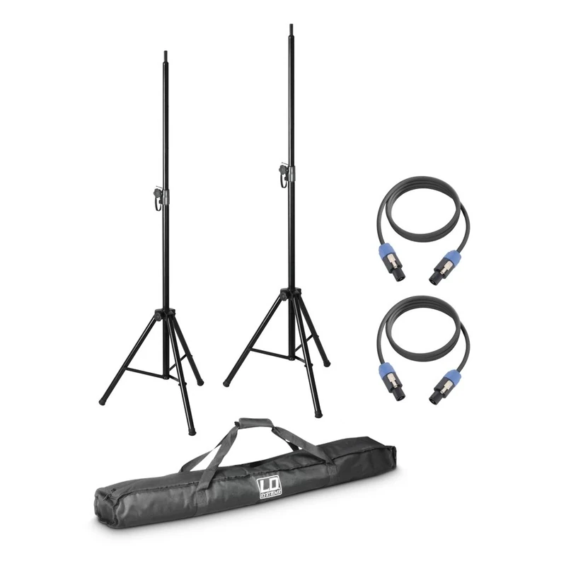 LD Systems DAVE 8 SET 2-2 x Speaker Stand with Transport Bag + 2 x Speaker Cable 5 m for DAVE 8 Systems - Image 1