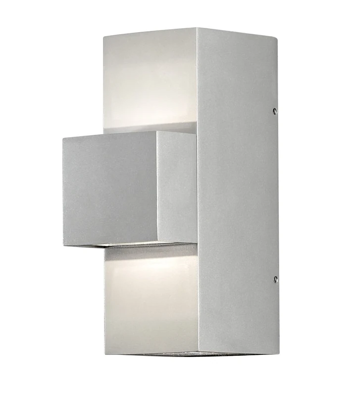 Konstsmide 7934-310 Imola Up Down Outdoor Wall Light / High Power 3 x 3 W LED Wall Lamp / Clear Glass Lens / Aluminium / IP54 / Outside Light Aluminium