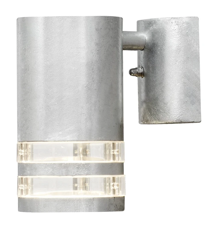 Konstsmide Modena Wall Light Double Down Outdoor Wall Light Mains Powered/1 x 35 W GU10 Max Wall Lamp/Clear Acrylic Lens/Aluminium/IP44/Outside Light RAW Galvanised Steel, 7515-320