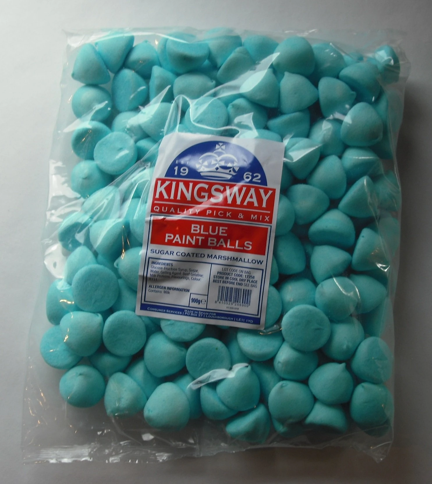 Kingsway Blue Paint Balls Sugar Coated Marshmallow 1 x 150