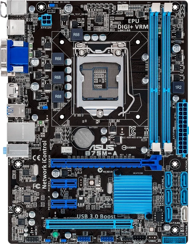 ASUS B75M-A Motherboard (Socket 1155, Micro ATX, DDR3, PC-1600, SATA3, USB 3.0)