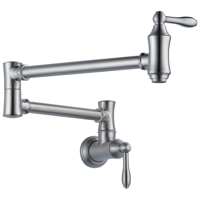 Delta 1177LF-AR Traditional Pot Filler Wall-Mount, Arctic Stainless, .5