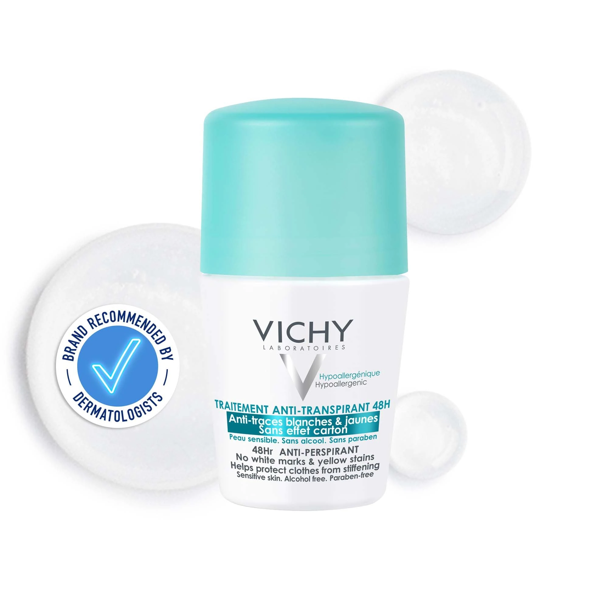Vichy 48H 'No Trace' Roll-On Anti-Perspirant for Sensitive Skin 50ml