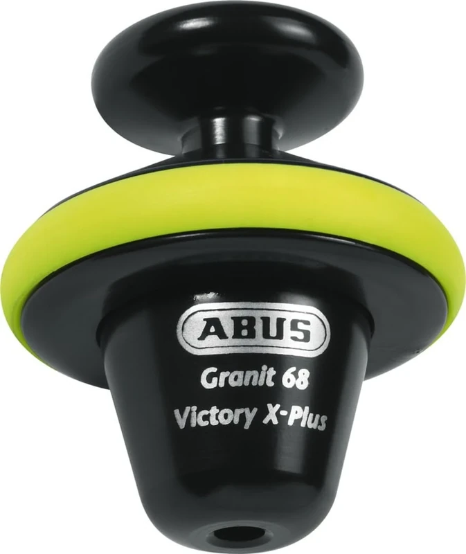 ABUS Brake disc lock Granit™ Victory Xplus 68 full - Motorcycle lock with alarm for high theft protection and high security - Motorcycle accessories - 14 mm locking bolt, yellow