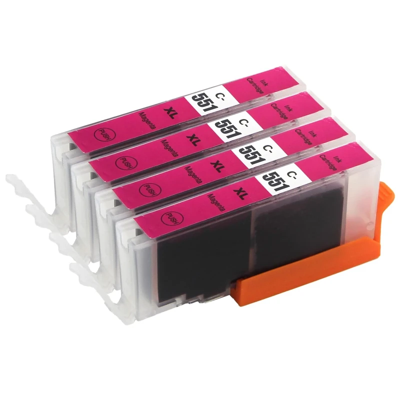 4 Go Inks Magenta Ink Cartridges to repalce Canon CLI-551M Compatible / non-OEM for PIXMA Printers, High Capacity