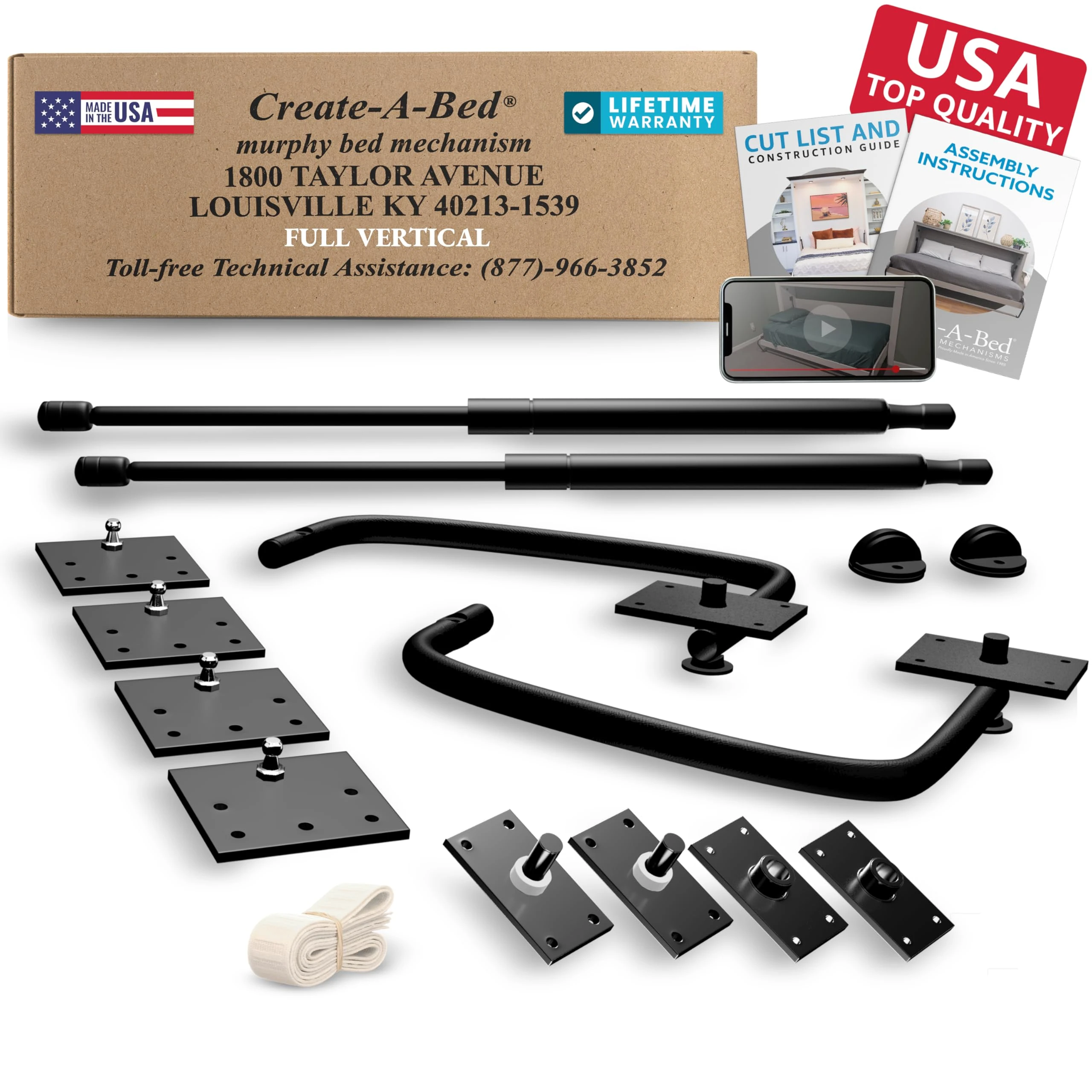 Create-A-Bed Full-Size Deluxe Murphy Bed Kit, Vertical