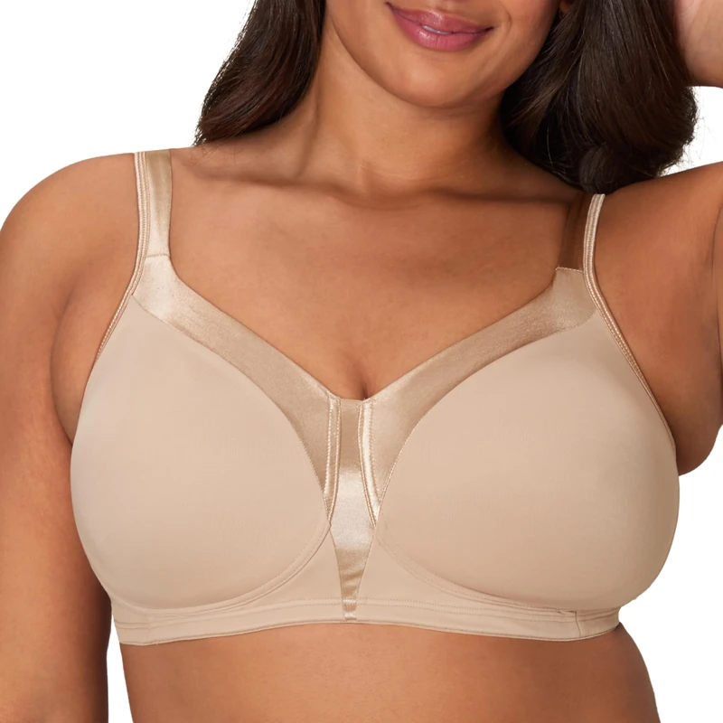 Playtex Womens 18 Hour Sensational Sleek Wirefree Full Coverage Bra #4803 - Beige - 40DD