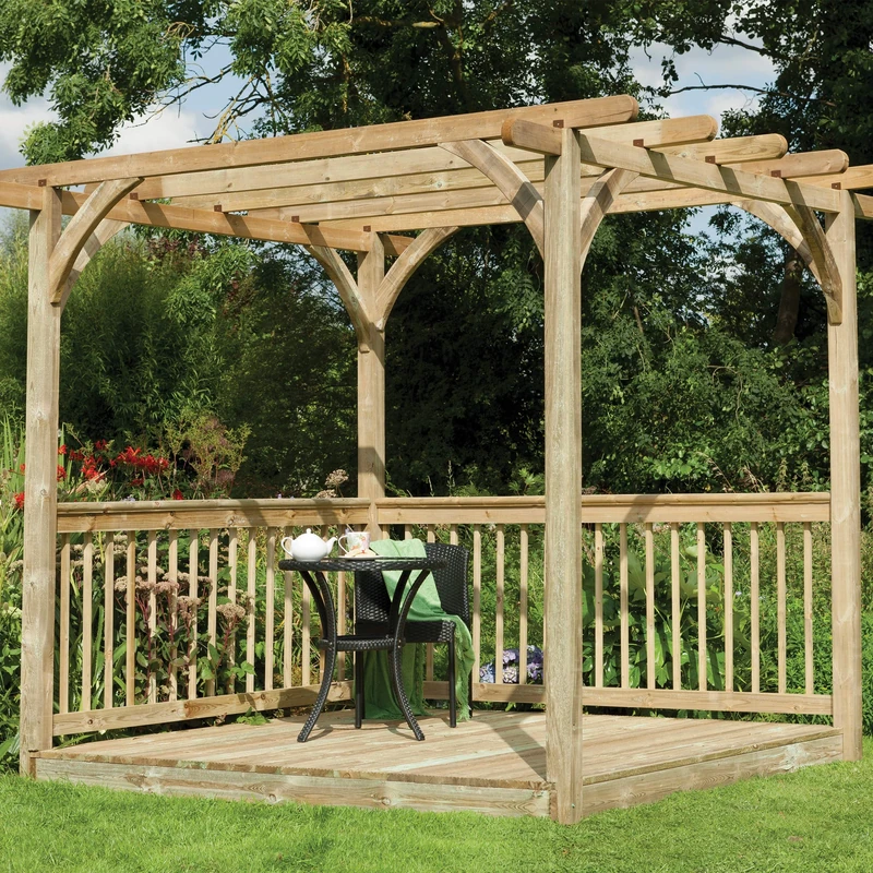 Forest Ultima Pergola Deck Kit 2.4 x 2.4 m, Pressure Treated, Small