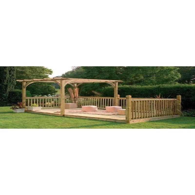 Forest Garden Ultima Pergola and Patio Decking Kit 2.4m x 4.9m Pressure Treated Wood