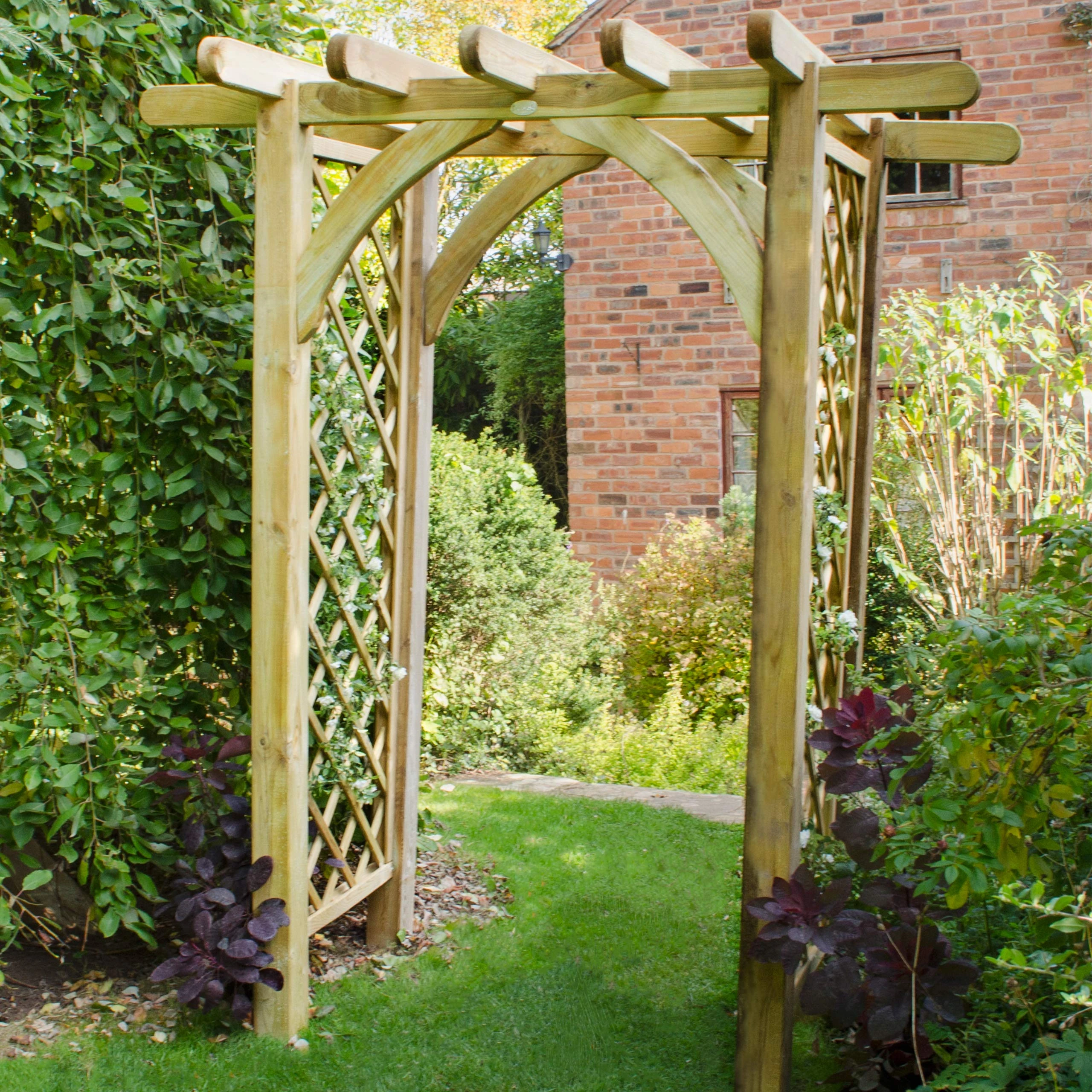 Forest Garden Ultima Pergola Arch 1.8m x 1.3m Pressure Treated Wood Trellis Side Panel