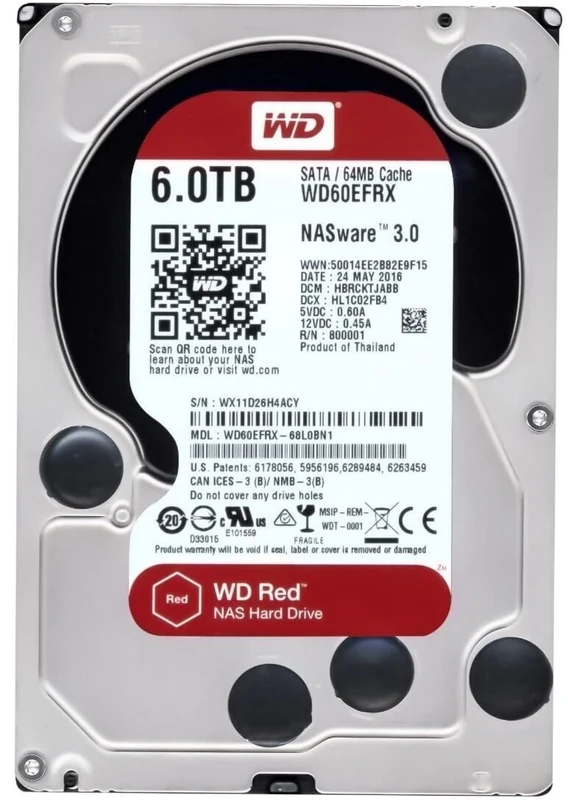 WD 3 TB SATA Hard Drive for 24 x 7 Network Attached Storage - Red
