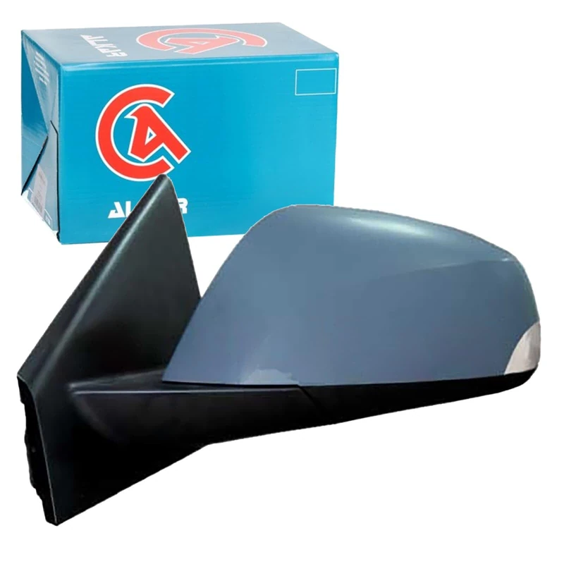 Alkar 6129231 Outside Complete Electrically Foldable/Electric Heated Primed Aspherical Mirror with Temperature Sensor - Blue with Blinker
