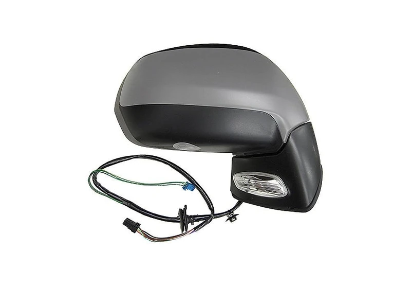 Alkar 6130858 Outside Complete Electrically Foldable/Electric Heated Primed Convex Mirror with Temperature Sensor/Blinker/Memory - Blue