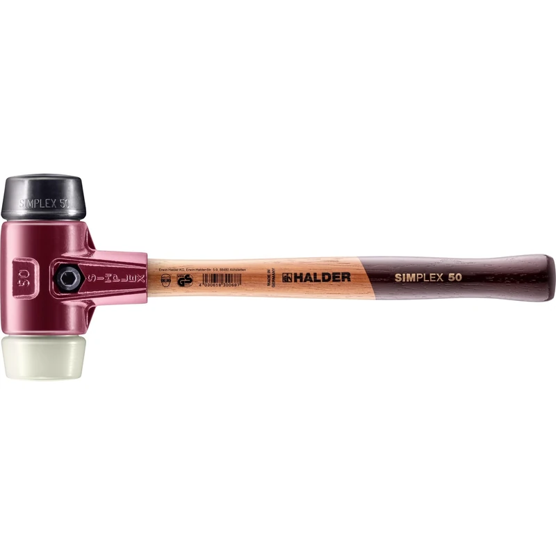 Halder 3028050 50 mm EH Rubber/Nylon 3028"Simlpex" Soft-Face Mallet - Multi-Colour