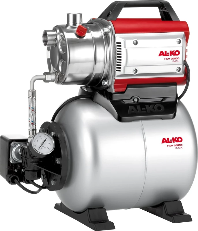 AL-KO Domestic Water Works HW 3000 INOX Classic (650 W Motor Power, 3100 l/h Max. Flow Rate, 55 m Max. Delivery Height, 17 L Pressure Boiler)