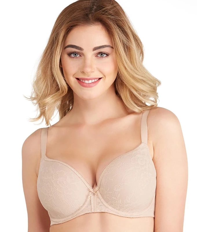 Wacoal Womens Lace Finesse Contour Bra - Beige - 34E