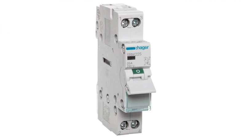 Hager sbm225 – Modular Switch 2 Poles 25 A with Indicator Light - Image 1