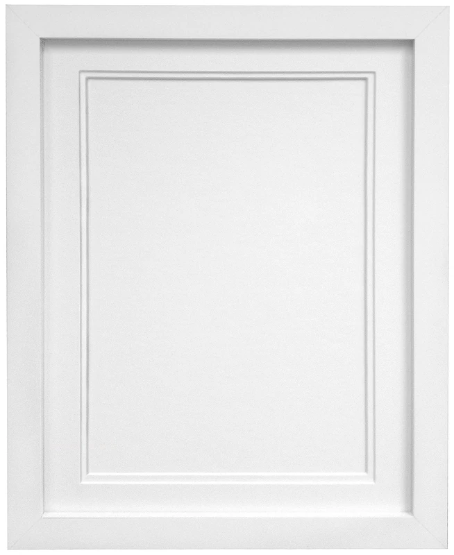 H7 White Picture Photo Frame With White Double Mount 36"x24" for Pic Size 30"x20" (Plastic Glass)