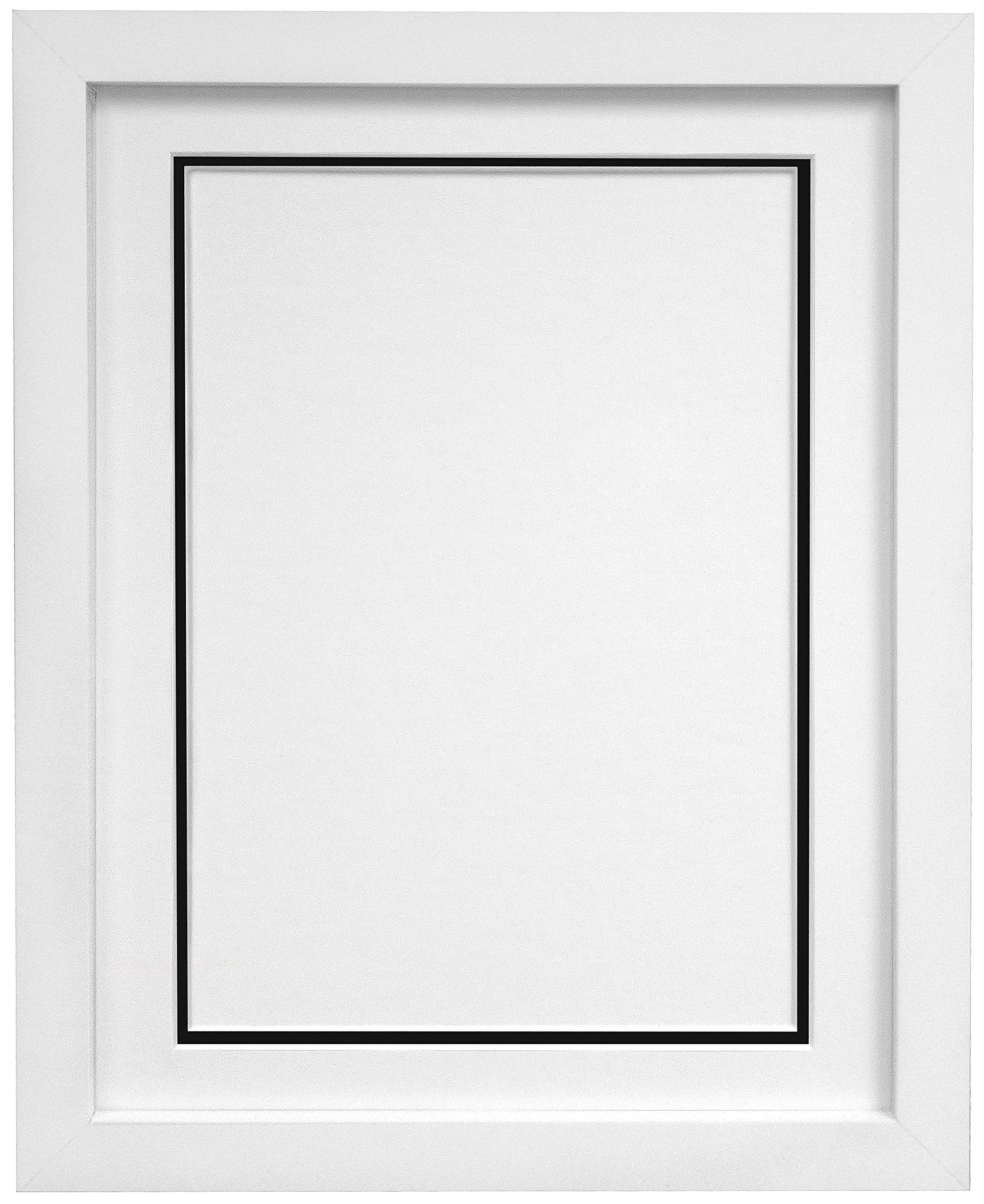 H7 White Picture Photo Frame With White and Black Double Mount 9 x 7 Image Size 7 x 5 Inch