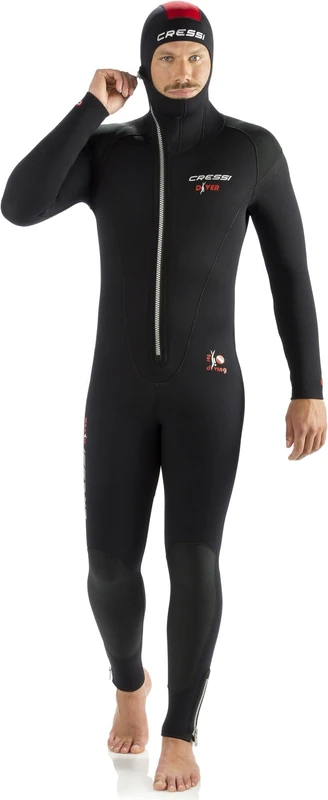 Cressi Diver Man Monopiece Wetsuit - Premium Wetsuit for Man with Fixed Hood