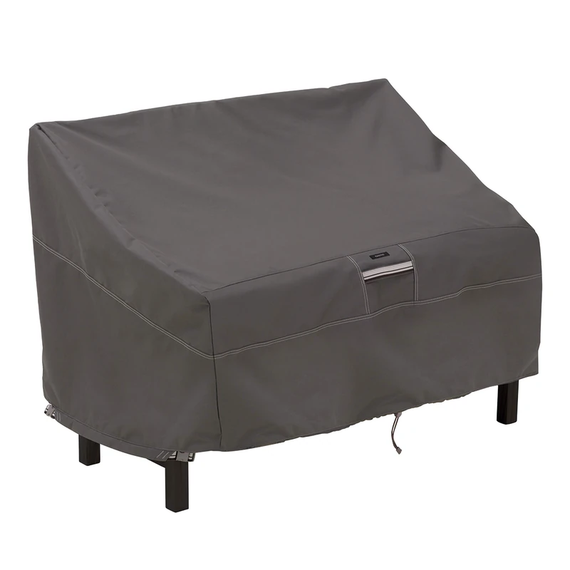Classic Accessories 55-164-015101-00 Ravenna Patio Bench Cover 25.4x43.18x6.35 cm, Dark Taupe/Mushroom/Espresso - Image 1