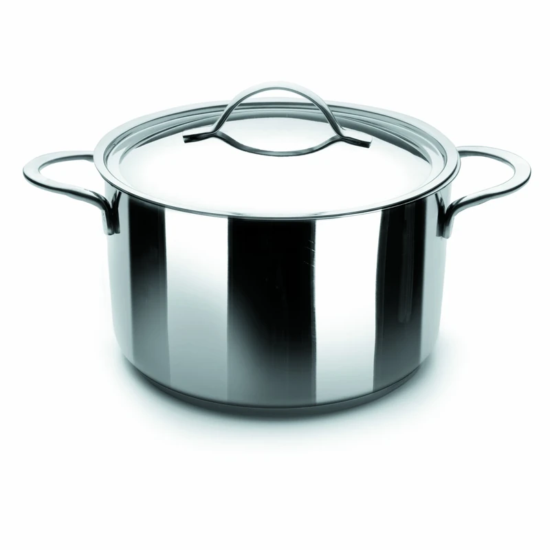 IBILI Noah Stock Pot with Lid, 24 cm, 18/10 Stainless Steel, Suitable for Induction Hobs