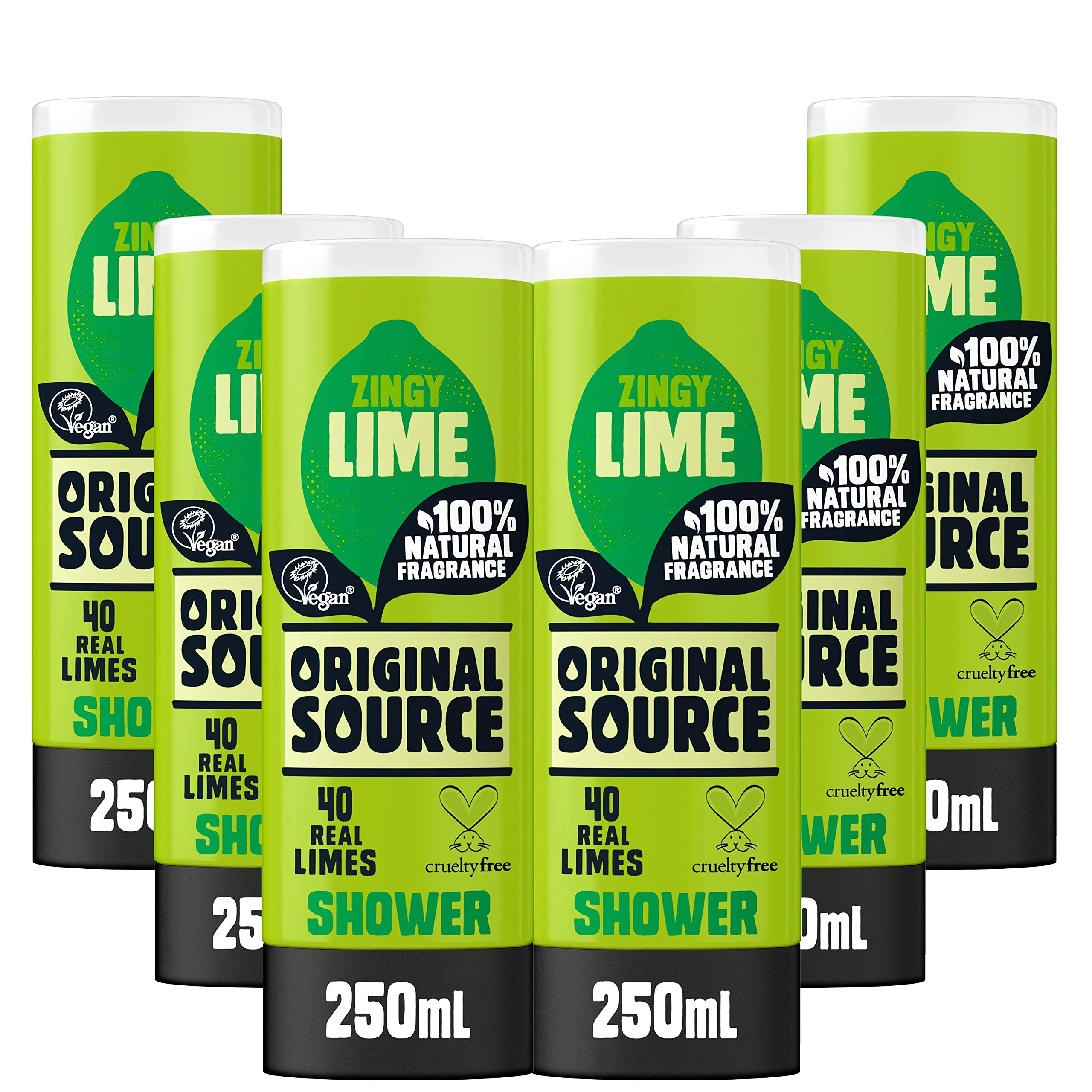 Original Source Zingy Lime Shower Gel, 6x250ml