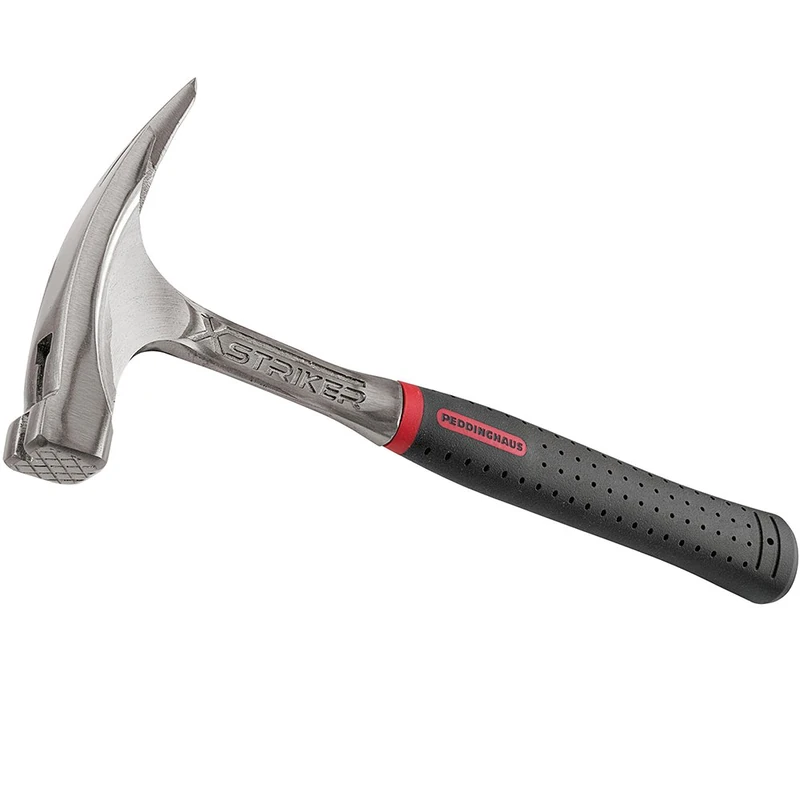 Peddinghaus 5133090000 Carpenters' Hammer "Xstriker" 850G Rough Face Magnetic with Plastic Handle, Silver/Black