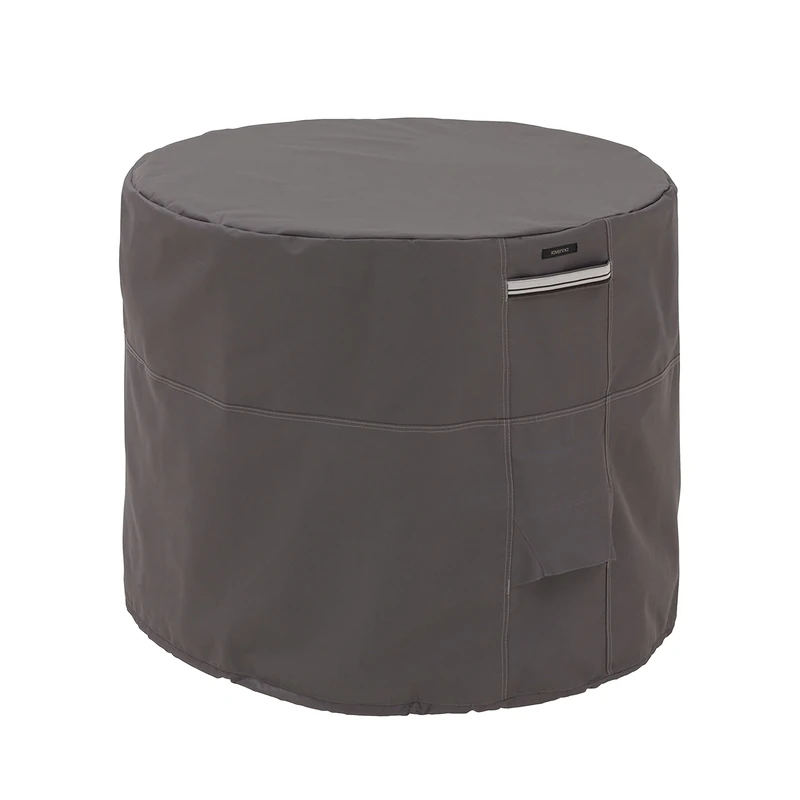 Classic Accessories 55-176-015101-EC Ravenna Round Air Conditioner Cover Premium Outdoor Cover with Durable and Water Resistant Fabric, Taupe, 25.4x4.4450000000000003x40.64 cm