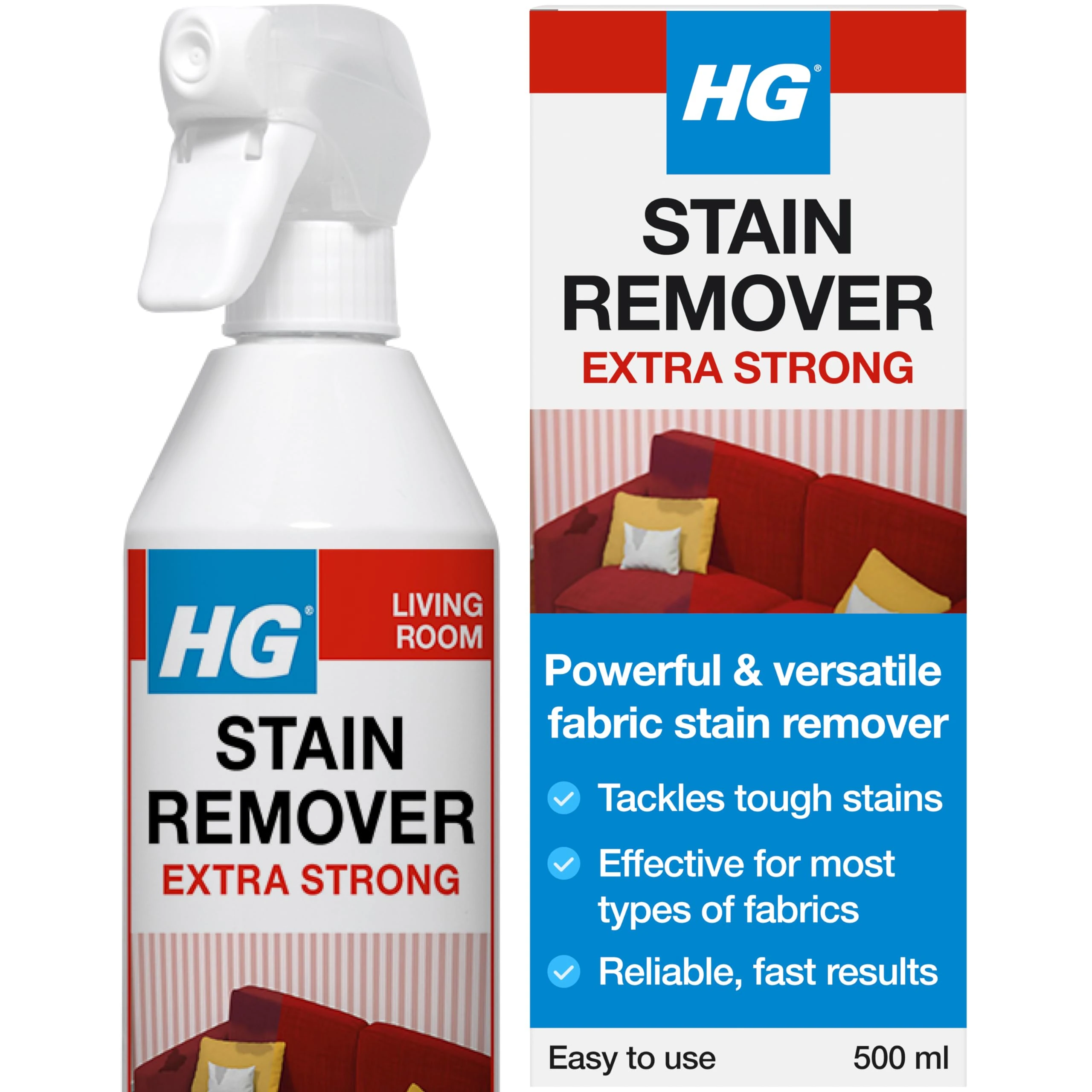 HG Stain Remover Extra Strong, Carpet & Upholstery Cleaner with Oxygen – 500ml