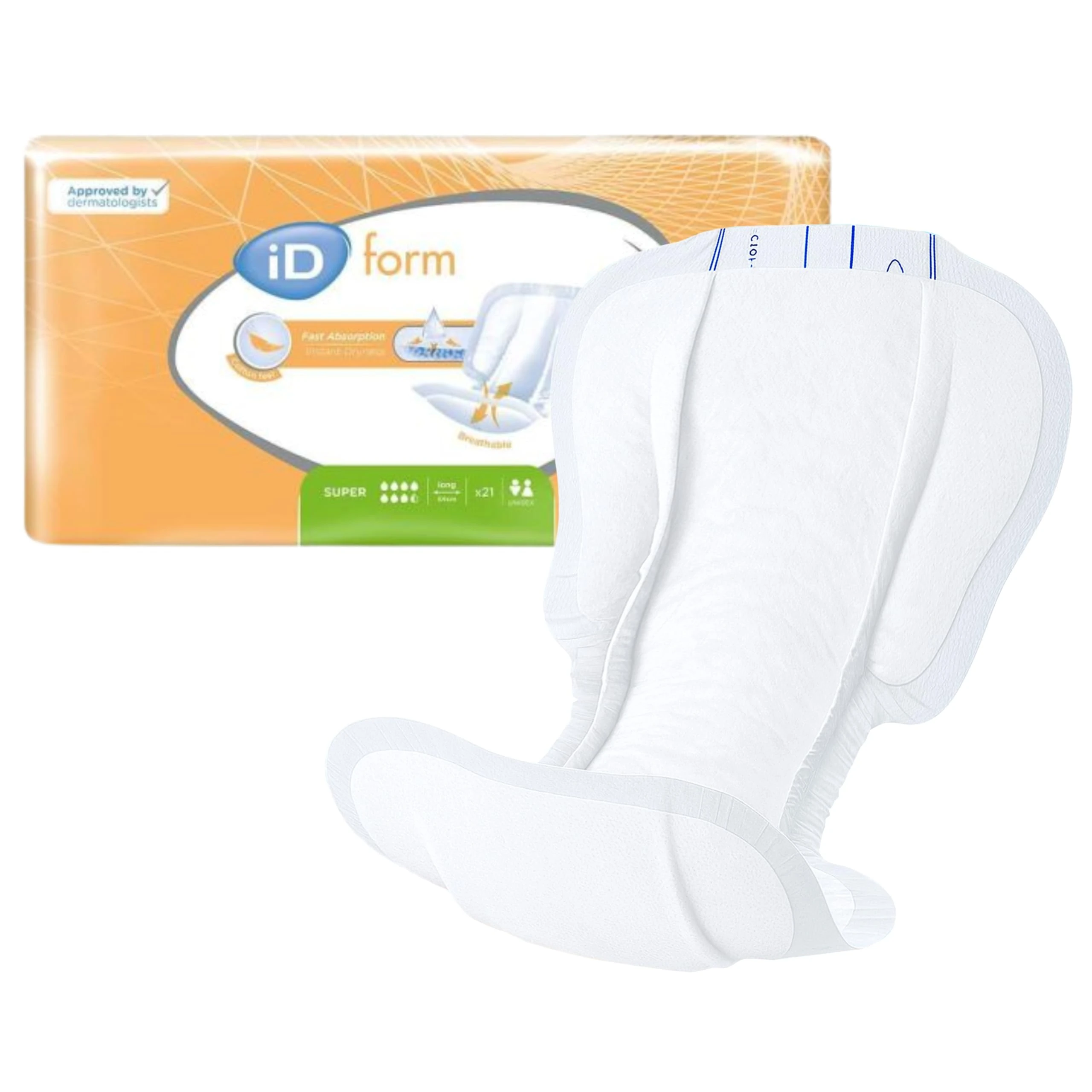 iD Expert Form Disposable Incontinence Pad – Super Absorbent, Discreet Design, Anti Leak Protection, Wetness Indicator, Odour Control, Women & Men, Adult Nappies, 2900ml, 21 Pads