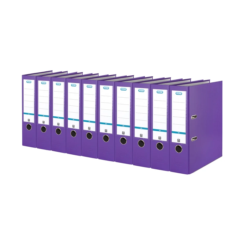 Elba Smart Pro 10456VI A4 Folder with 8 cm Wide Spine/Interchangeable Spine Label/Pack of 10 / Purple