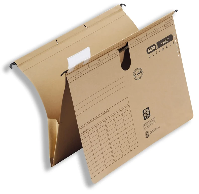 Elba Vertic Ultimate 85450 Folder for Flexible Storage of Suspension Files and Pockets Pack of 25 Natural Brown