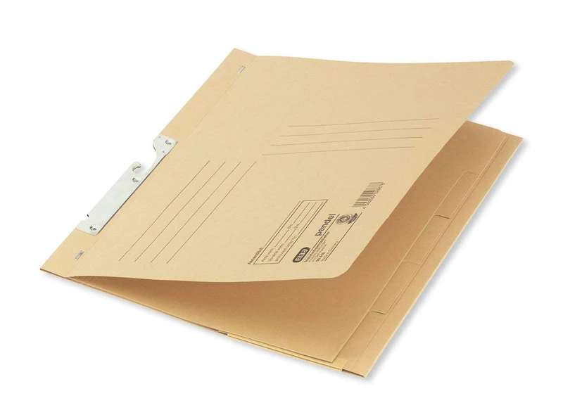 Elba 100420923 Pack of 20 Pendulum Stapler Made of 320 g/m² Craft Cardboard, 4 Commercial Staples on 4 Natural Brown dividers