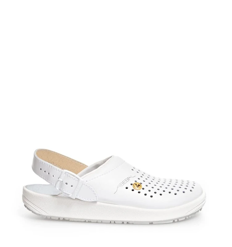 Abeba 5300-39 Size 39 "Rubber" ESD-Occupational-Clog Shoe - White