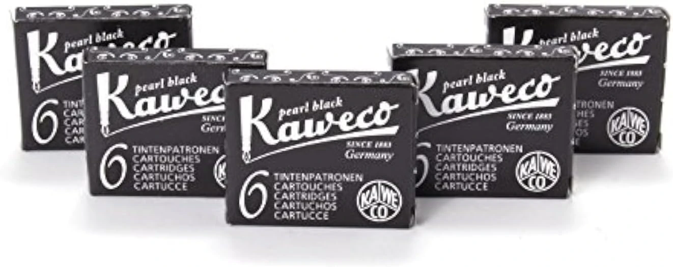 Kaweco Fountain Pen Ink Cartridges short, Pearl Black (Black), 30 pc.