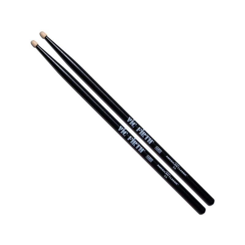 Vic Firth American Classic 5AB Drumsticks - Black Hickory, Wood Tip