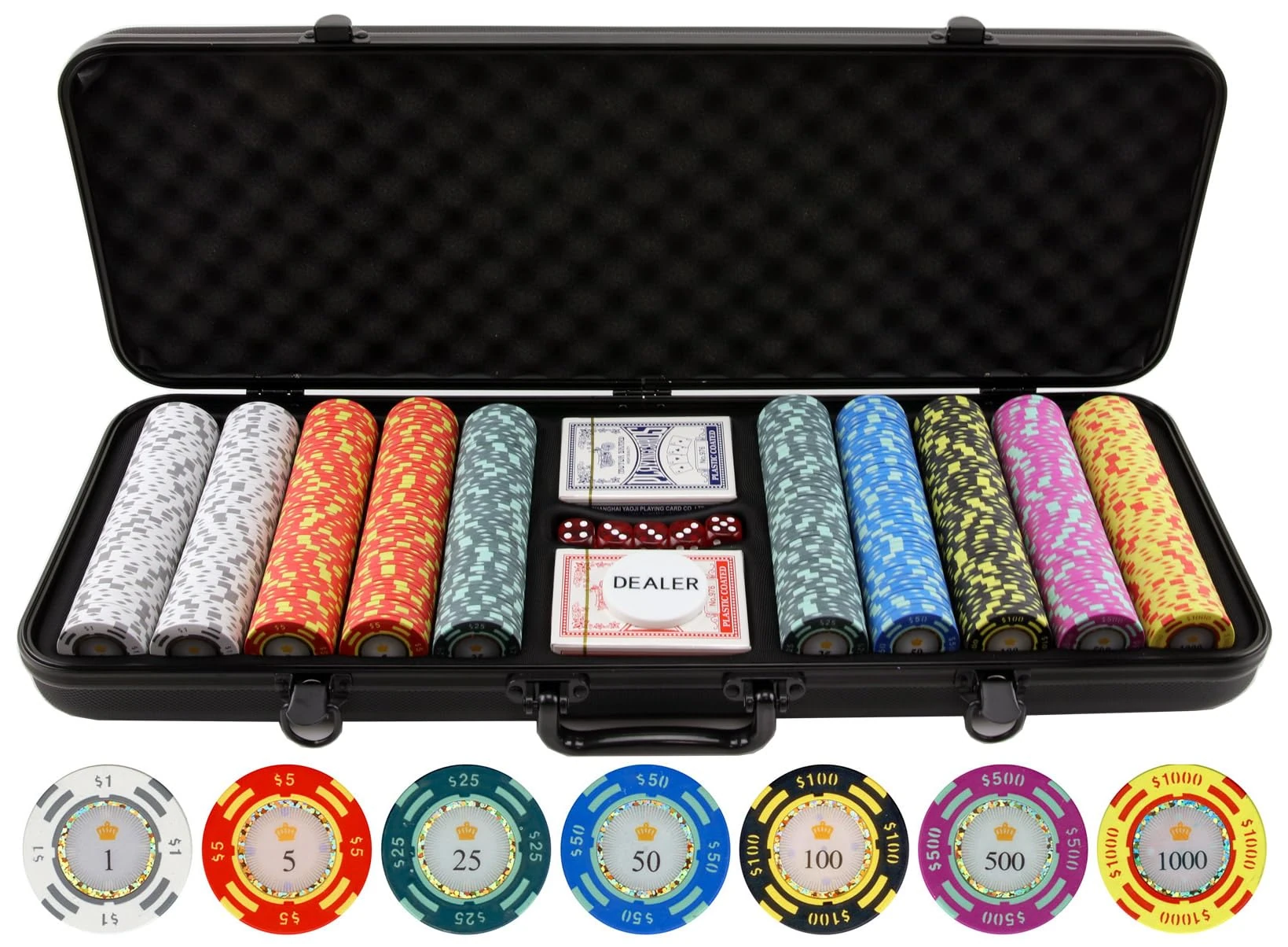 KATIX 500 Piece Crown Casino Clay Poker Chips Set by JPC