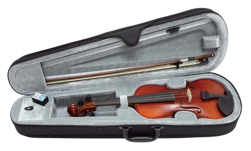 PURE GEWA Violin Set EW Ebony 1/16 set-upped with chin rest, tailpiece with fine tuners, bow, rosin, case with carrying strap