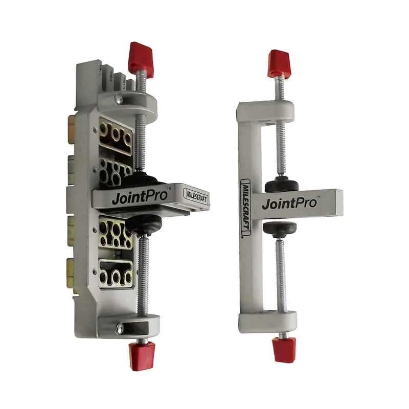 Milescraft 1311 Joint Pro Professional, Self-Clamping All Steel Doweling Jig - Quality - Includes 4 Guide Bushings for 1/4 in., 5/16 in. and 3/8 in. Dowels,Silver