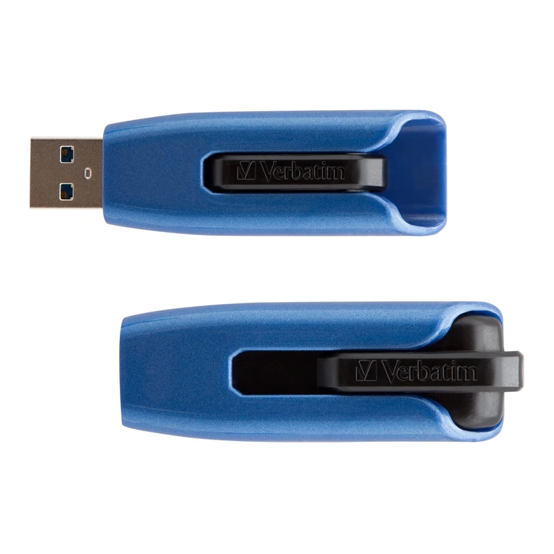 VERBATIM Store 'n' Go V3 MAX USB-Stick - USB-3.2 Gen 1-128GB - memorystick with sliding-mechanism - SuperSpeed-interface - external storage for laptop notebook and co - blue/black