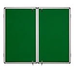 Bi-Office Enclore Display Case, Green Felt Surface, 2 Lockable Acrylic Doors, Aluminium Frame, 2430 x 1230 mm - 40x A4