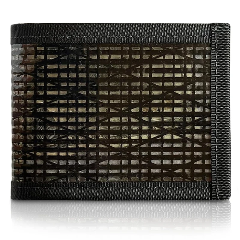 Flowfold Vanguard Recycled Sailcloth Slim Front Pocket Bifold Wallet - Light Weight - Minimalist - Black Pearl